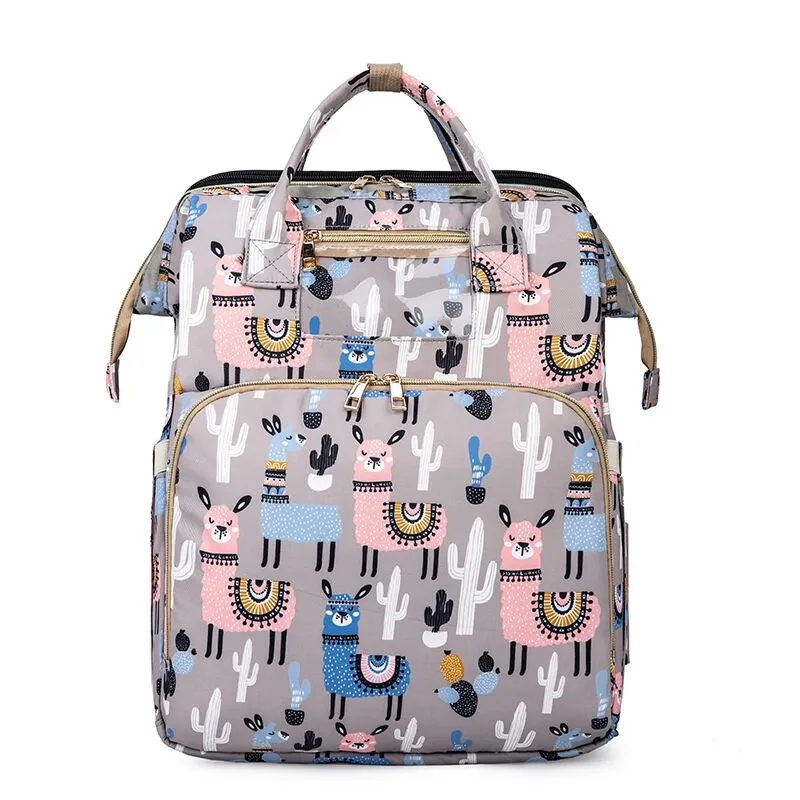 Abracadabra Printed Diaper Bag - Llama