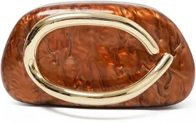 Acrylic Clutch Purse for Women Classic Round Acrylic Evening Handbag Vintage Metal Handlebars Bag for Wedding Party Prom