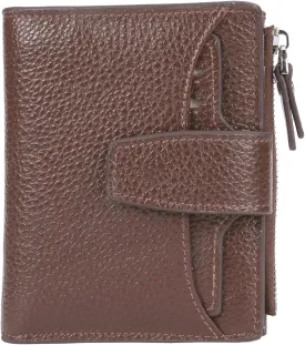 AINIMOER Women's RFID Blocking Leather Small Compact Bi-fold Zipper Pocket Wallet Card Case Purse with id Window