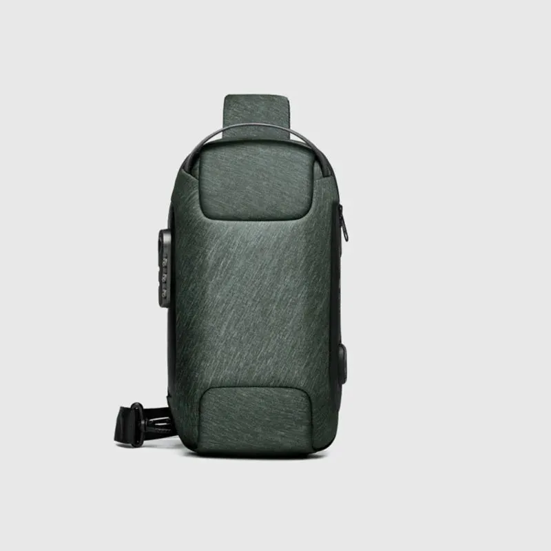 Anti-Theft Men's USB Crossbody Satchel Shoulder Bags Oxford Cloth Waterproof Multifunctional Travel Messenger Chest Waist Bag