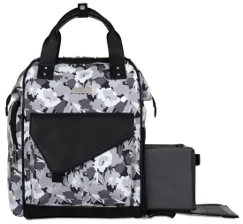 Baby Brezza Lucia Baby Diaper Bag Backpack and Tote  Carry How You Choose  Spacious but Compact Design with 12 Pockets and Slide Out Diaper Caddy, Floral
