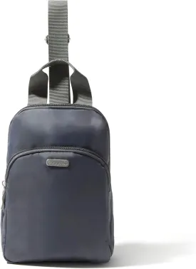 Baggallini Essential Small 12x7 Inch Sling Crossbody Bag with Convertible Adjustable Shoulder Strap