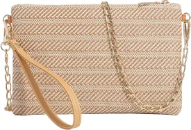 Beurlike Straw Clutch Purses for Women Beach Wristlet Wallet Small Cross body bag for Girls
