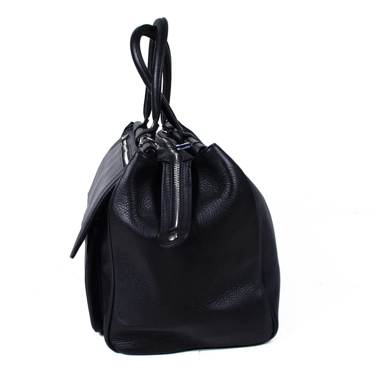Black Genuine Leather Overnight Bag - GL-8861