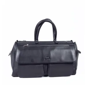 Black Genuine Leather Overnight Bag - GL-8861