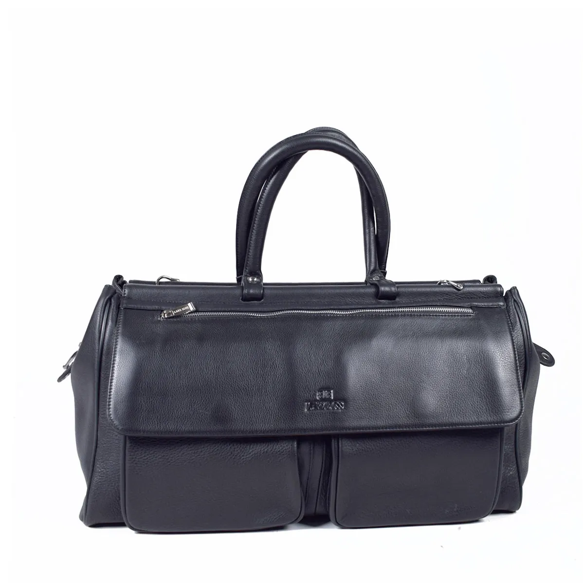 Black Genuine Leather Overnight Bag - GL-8861