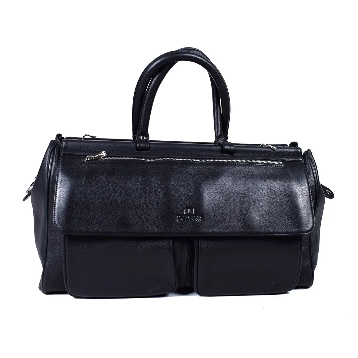 Black Genuine Leather Overnight Bag - GL-8861