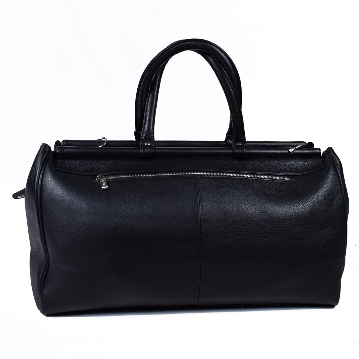Black Genuine Leather Overnight Bag - GL-8861