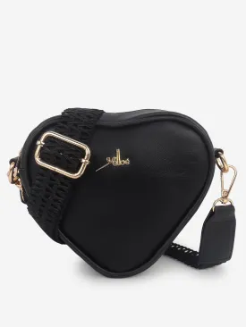 Black Heart Shaped Sling Bag