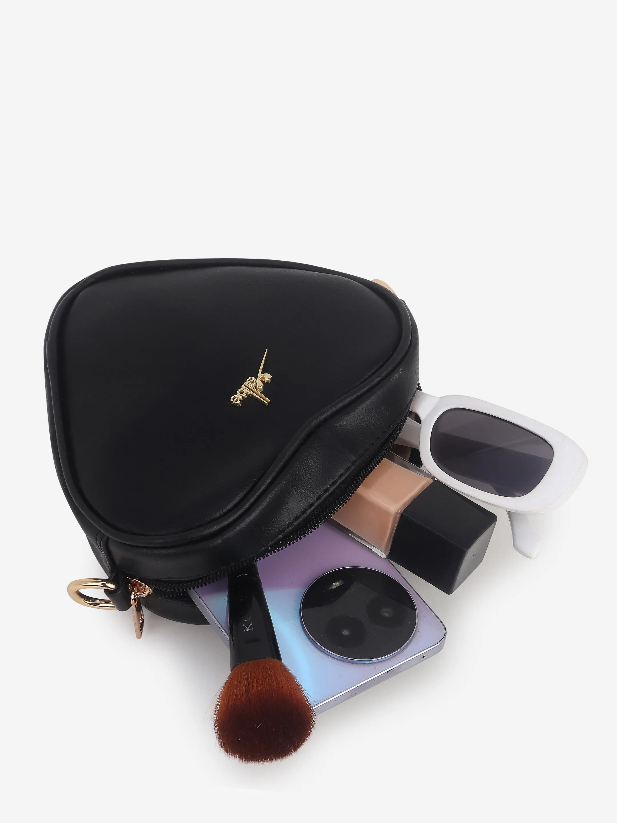 Black Heart Shaped Sling Bag
