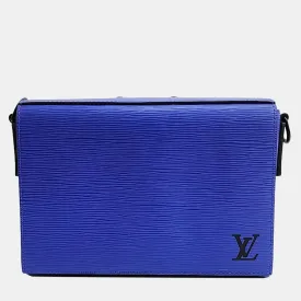 Blue Epi Leather Box Messenger