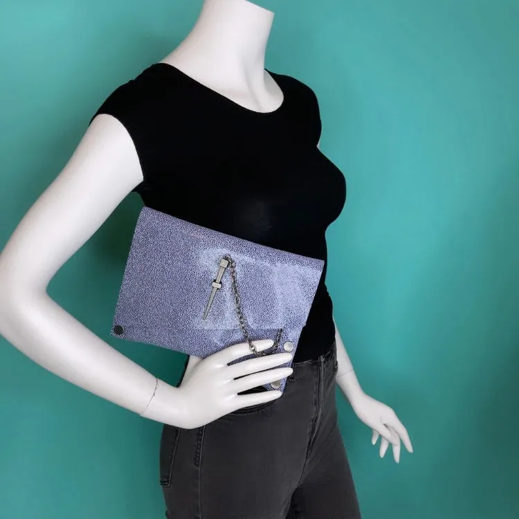 Blue Stingray Print Dagger Clutch