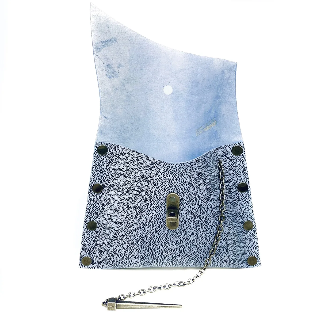 Blue Stingray Print Dagger Clutch