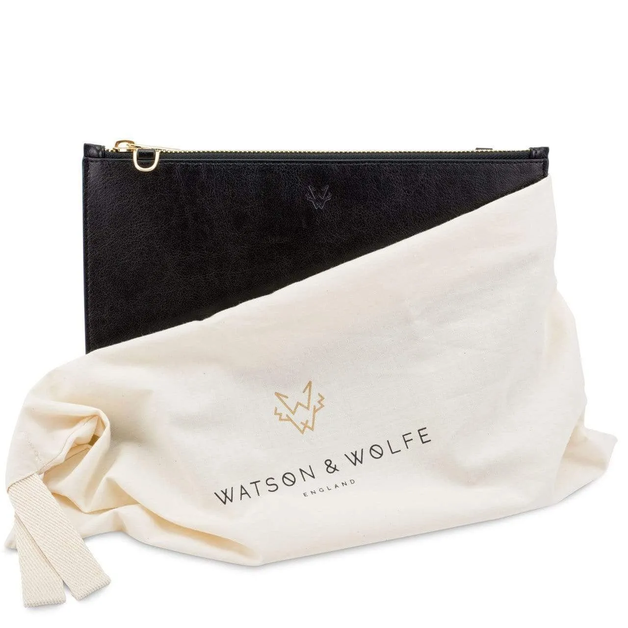 Camden Vegan Leather Crossbody Clutch | Black & Cobalt