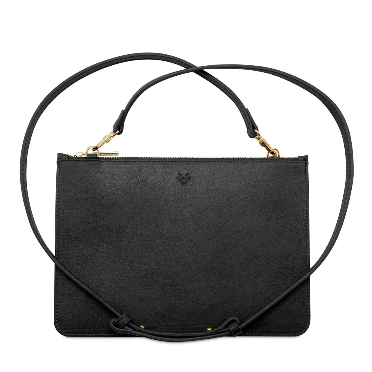 Camden Vegan Leather Crossbody Clutch | Black & Cobalt