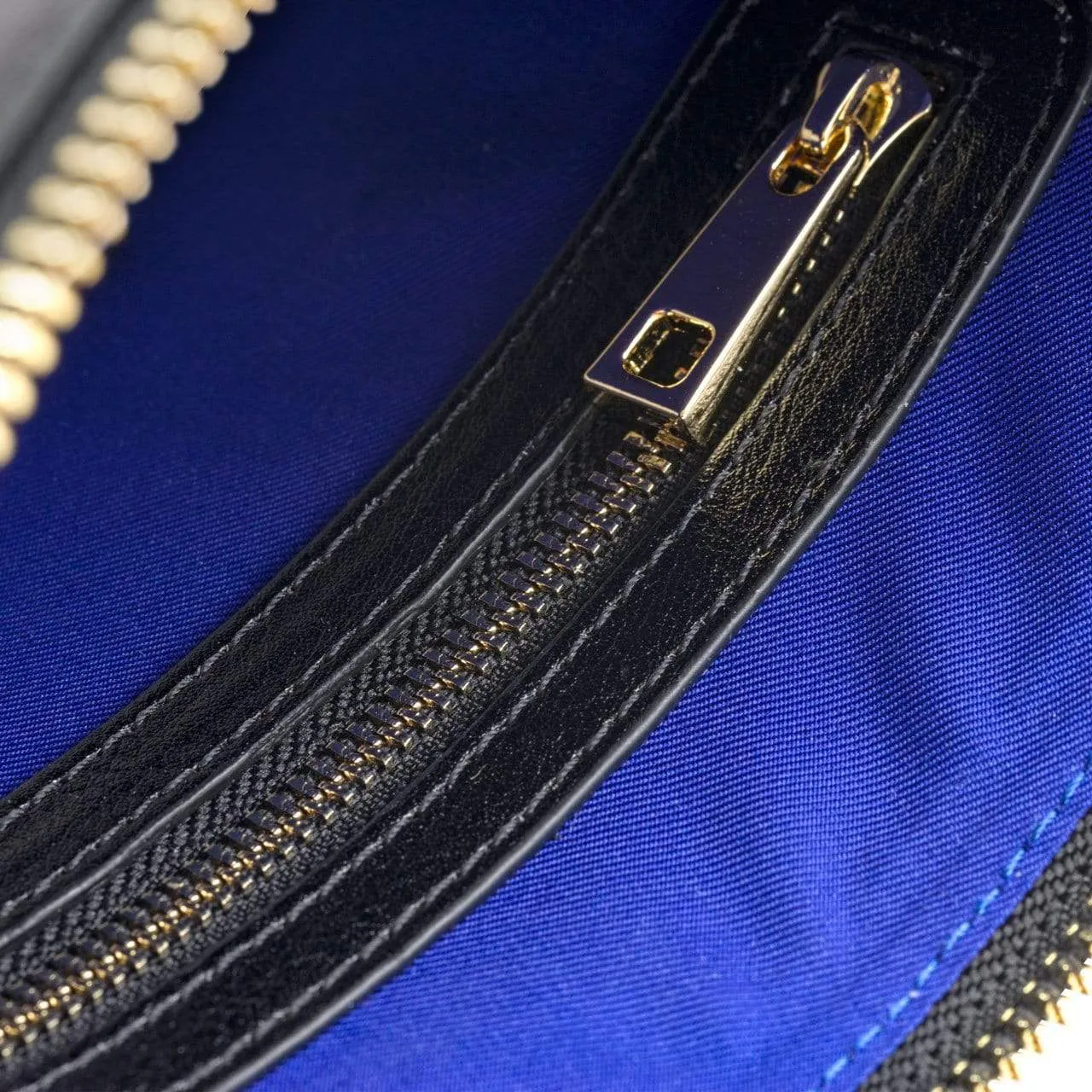 Camden Vegan Leather Crossbody Clutch | Black & Cobalt