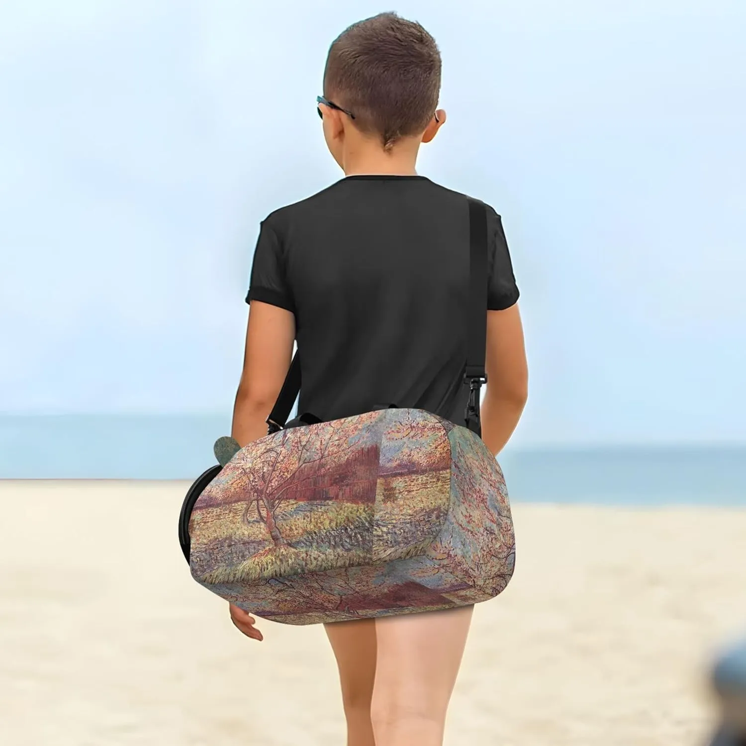 Carry on Duffel Bag for Boys Weekend Duffel Overnight Girls Tote Duffle Bags Travel with Shoulder Strap Pink Peach Tree Blossom Vangogh