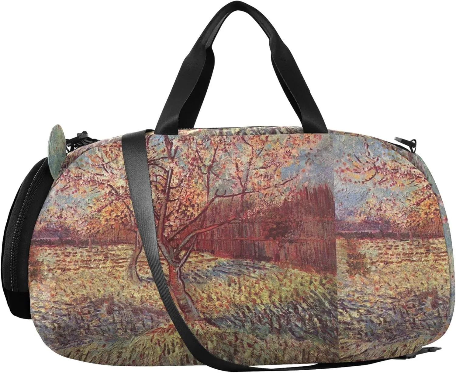 Carry on Duffel Bag for Boys Weekend Duffel Overnight Girls Tote Duffle Bags Travel with Shoulder Strap Pink Peach Tree Blossom Vangogh