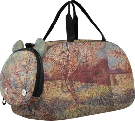 Carry on Duffel Bag for Boys Weekend Duffel Overnight Girls Tote Duffle Bags Travel with Shoulder Strap Pink Peach Tree Blossom Vangogh