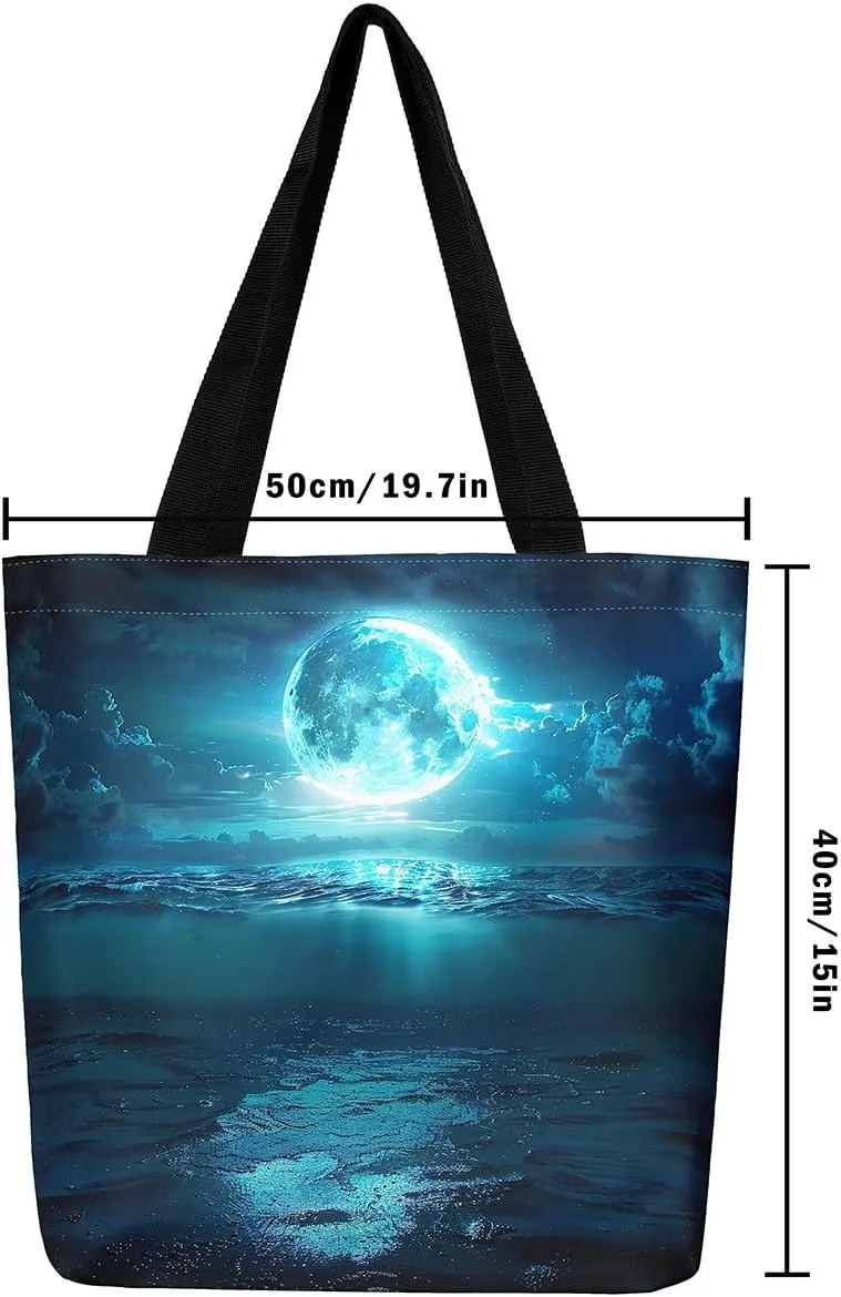 Castle Fairy Western Cowboy Canvas Tote Bag,Sketch Highland Cow Horse Desert Tote Bag