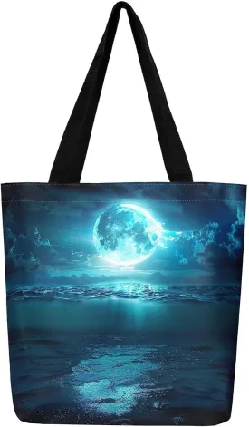Castle Fairy Western Cowboy Canvas Tote Bag,Sketch Highland Cow Horse Desert Tote Bag