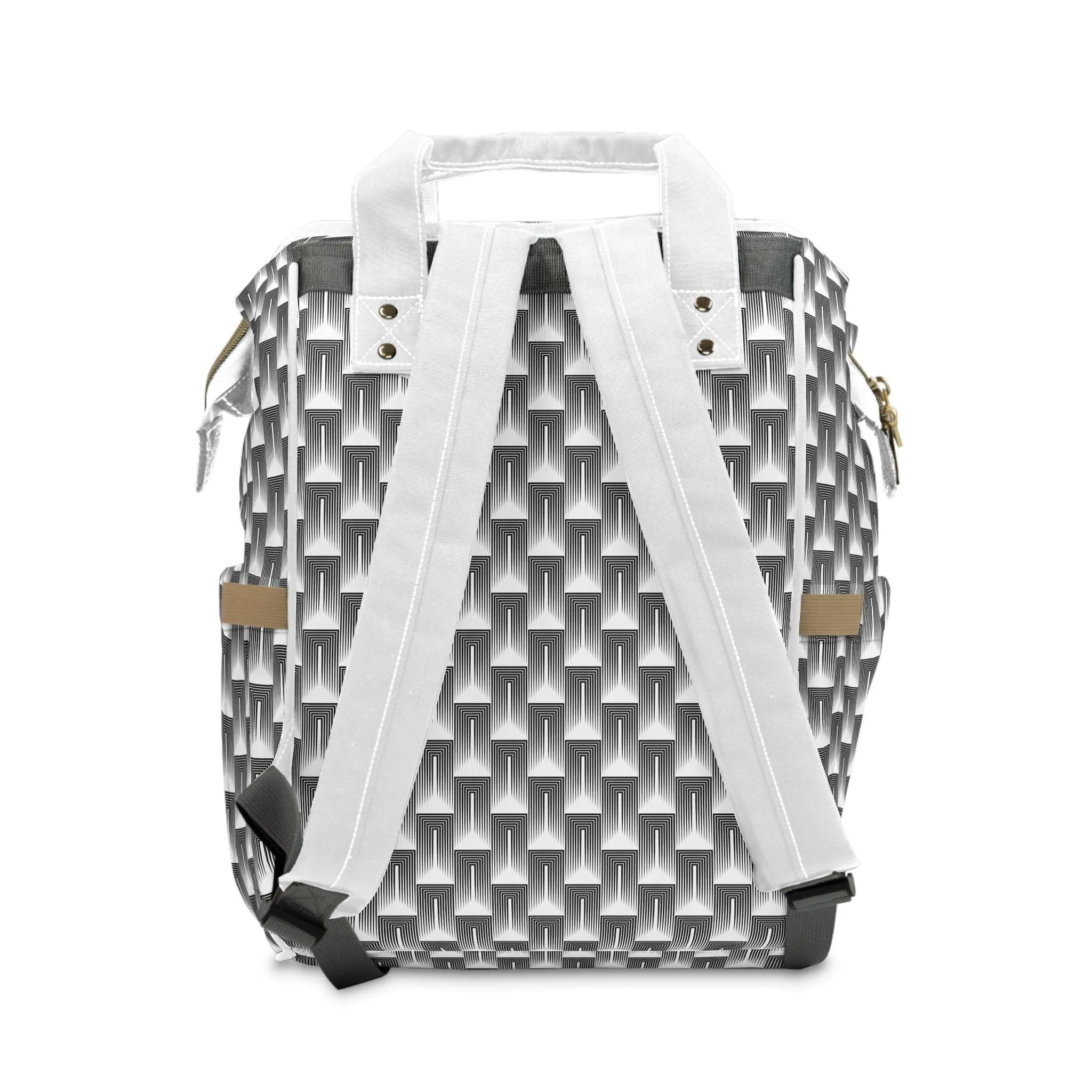 Chic Geometric Designer Diaper Backpack for Stylish Parents - Très Bébé Collection