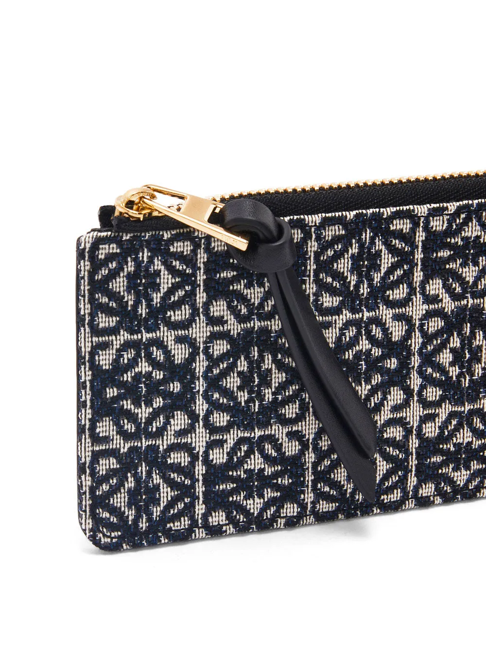 Coin cardholder in jacquard and leather