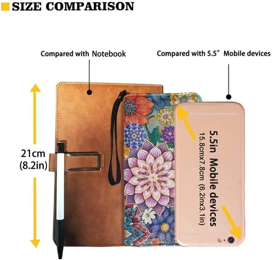 Coldinair Boho Flower Womens Wallet with Wrist Strap RFID Blocking PU Leather Coin Bag Aztec Handbag for Ladies Cluth Long Purse for Travel