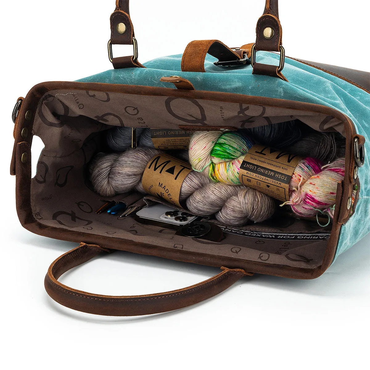 della Q Maker's Canvas Satchel - Teal