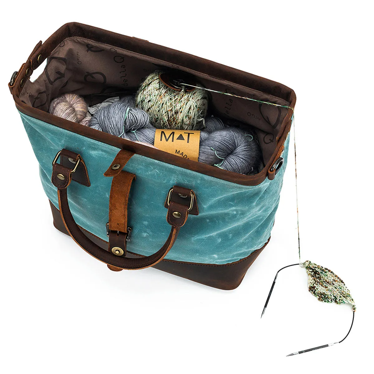 della Q Maker's Canvas Satchel - Teal