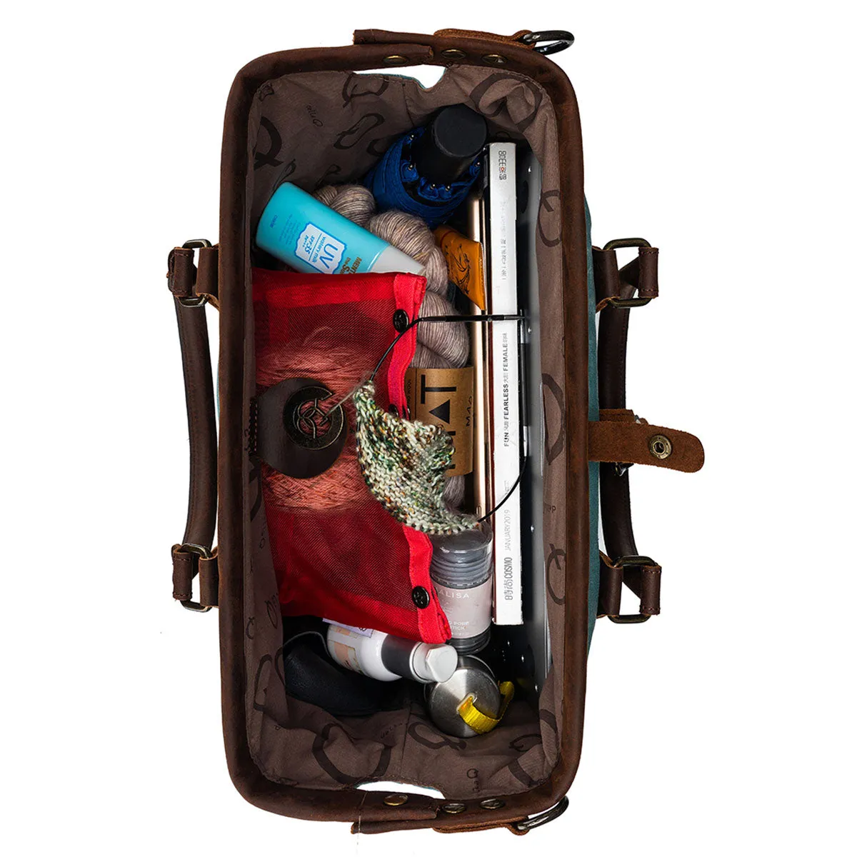 della Q Maker's Canvas Satchel - Teal