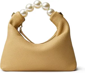 DORIS&JACKY Small Top Handle Clutch Bag Women Designer Goatskin Crossbody Purse With Pearl Handle And Detachable Metal Chain