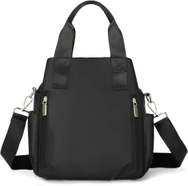 DOURR Light 3 Compartments Crossbody Bags for Women Triple Zip Top Handle Handbag Multi-pocket Nylon Satchel