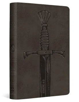 ESV Compact Bible (TruTone, Silver, Sword Design) Imitation Leather  Illustrated, February 29, 2016