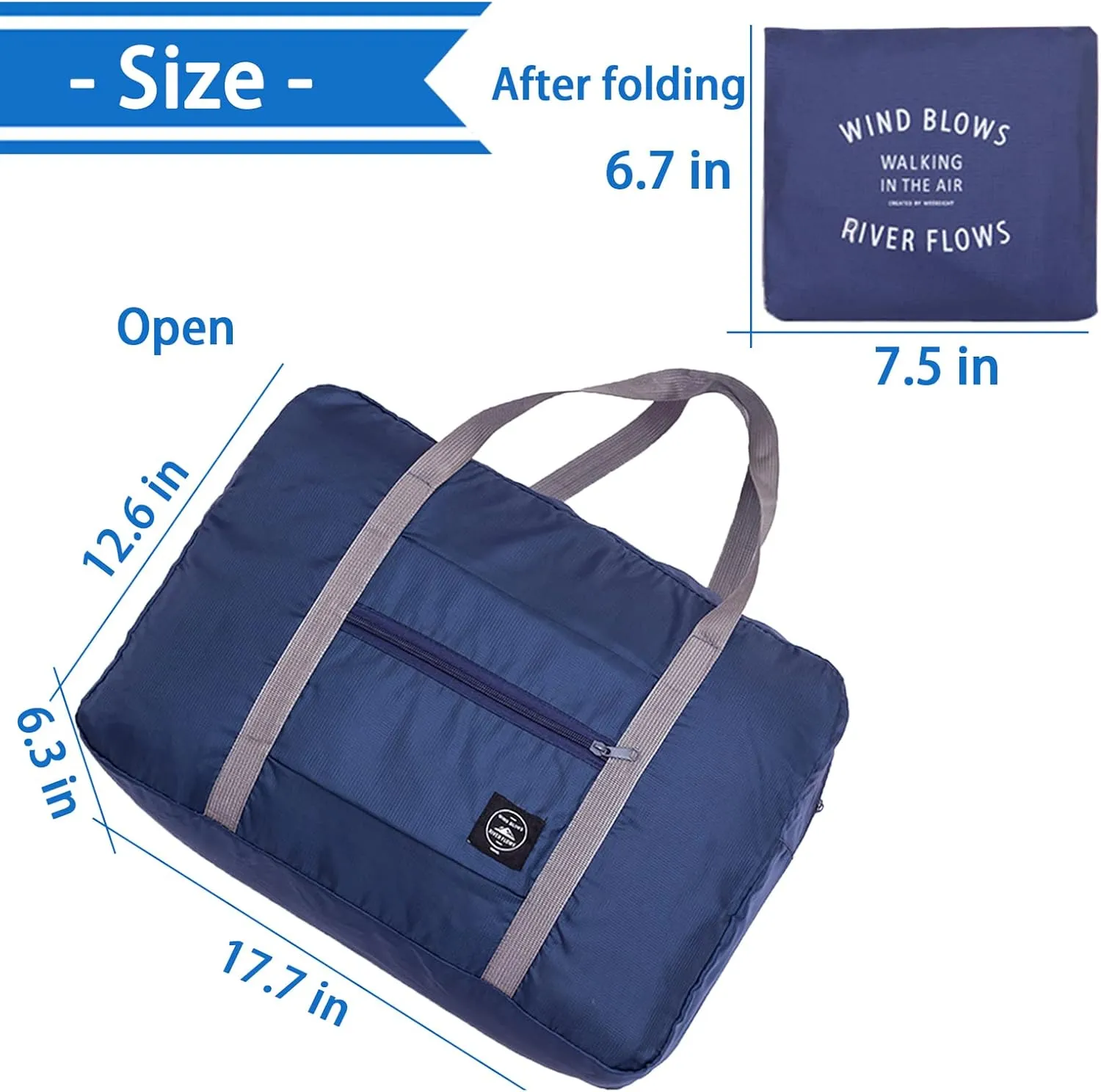 Foldable Travel Duffel Bag 2PCS Tote Carry on Luggage Bag Spirit Airlines Personal item Sports Gym Bag Water Resistant Weekender Overnight Bags for Women and Men (Green Blue)