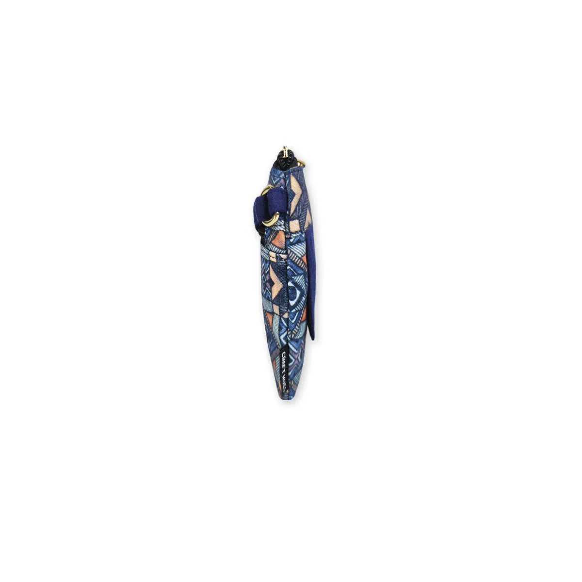 Front Flap Sling Bag- Blue Madhubani