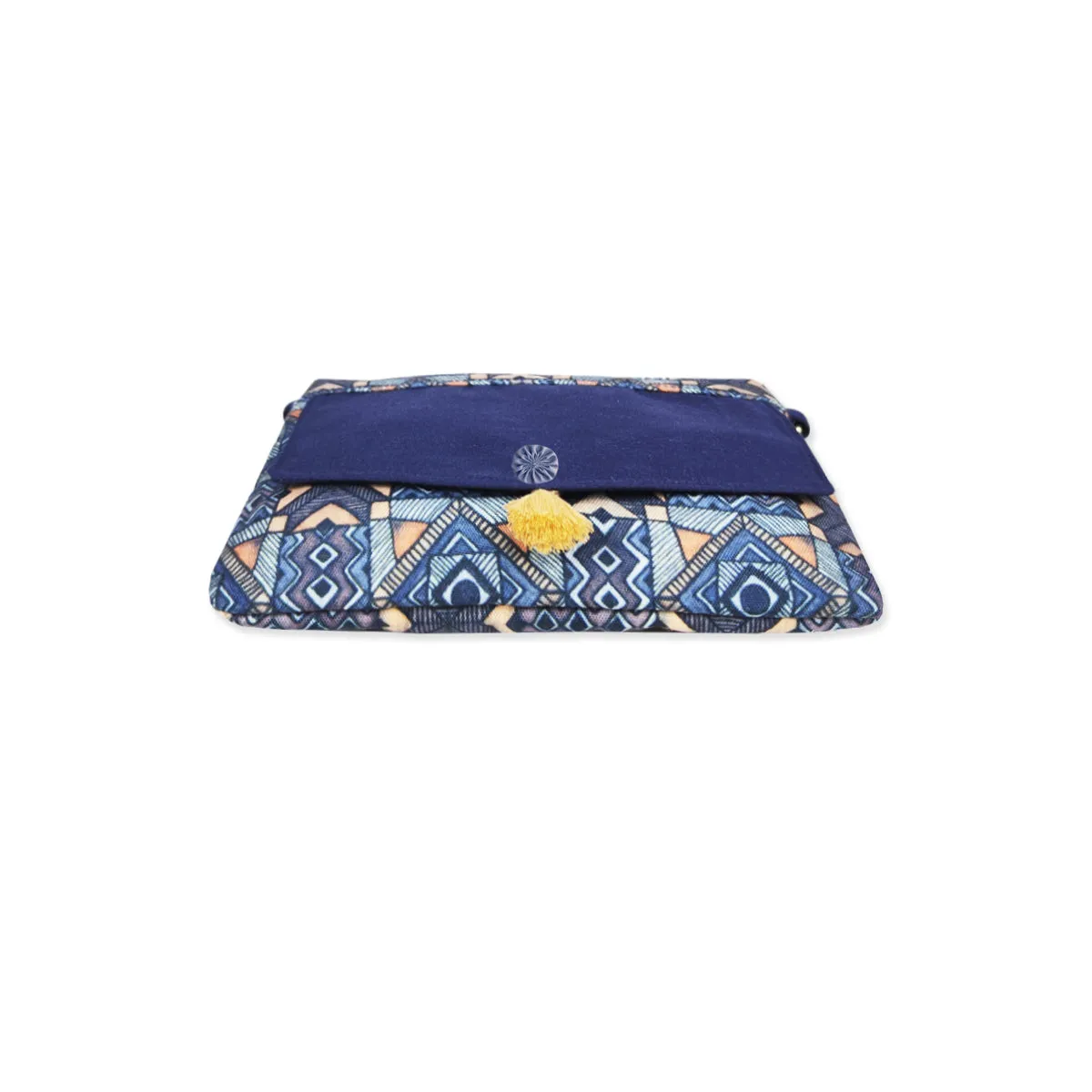 Front Flap Sling Bag- Blue Madhubani