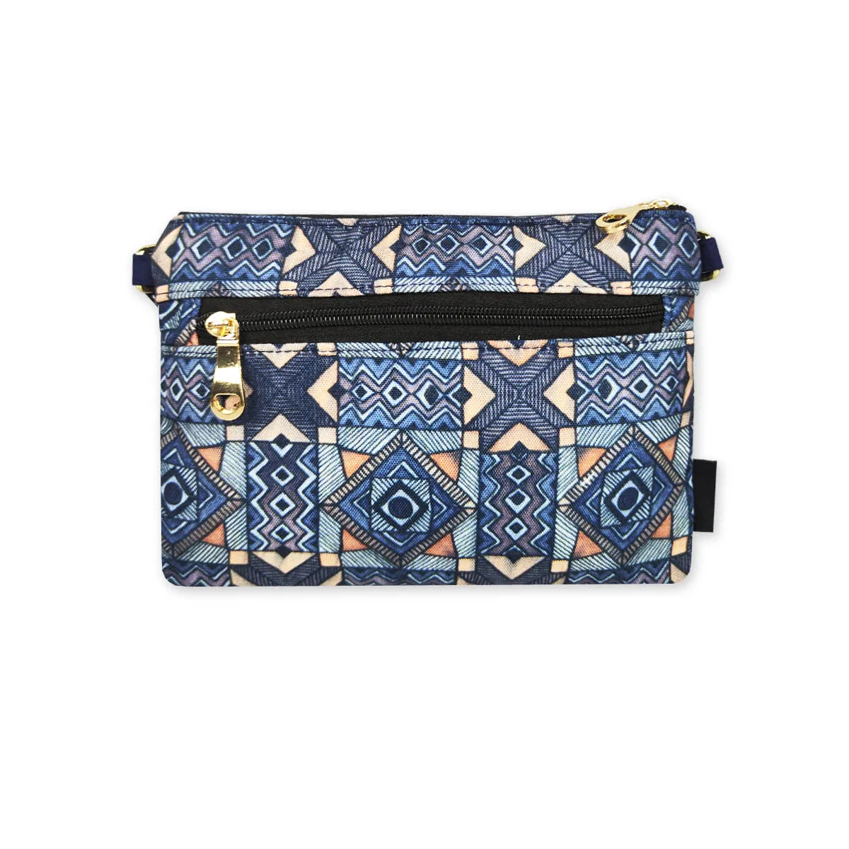Front Flap Sling Bag- Blue Madhubani