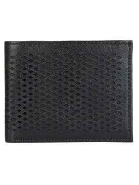 Genuine Leather Black Perforated Wallet