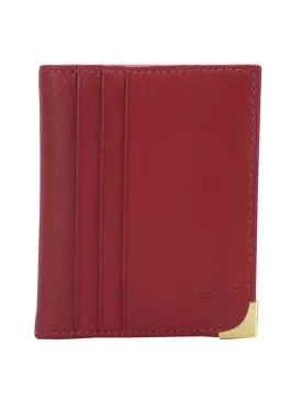 Genuine leather maroon cardholder