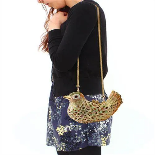 Gold White Metal Clutch with Top Grade Crystal