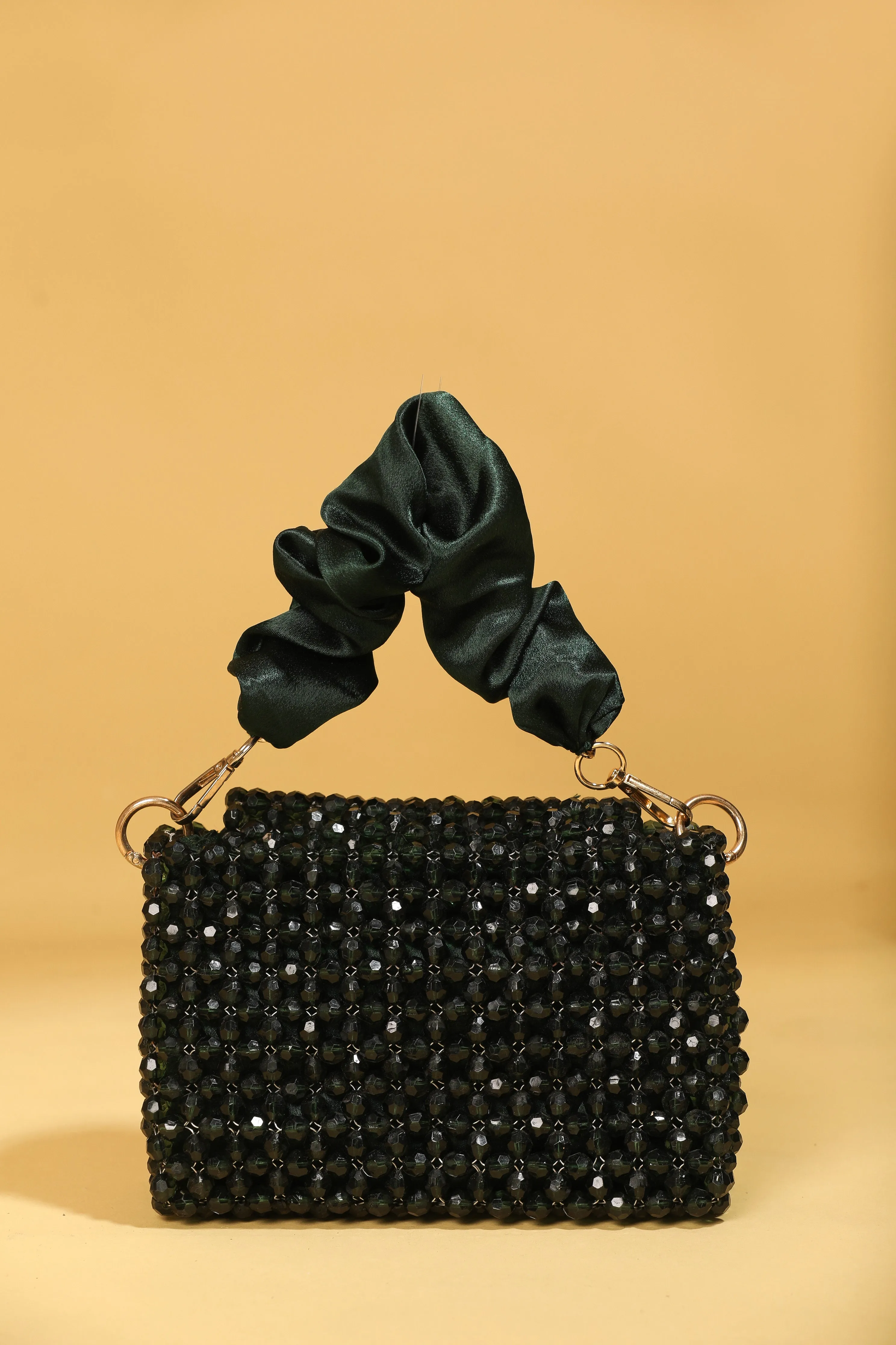 Green Luxury Crystal Bag - Hand-beaded Tassel Party Clutch
