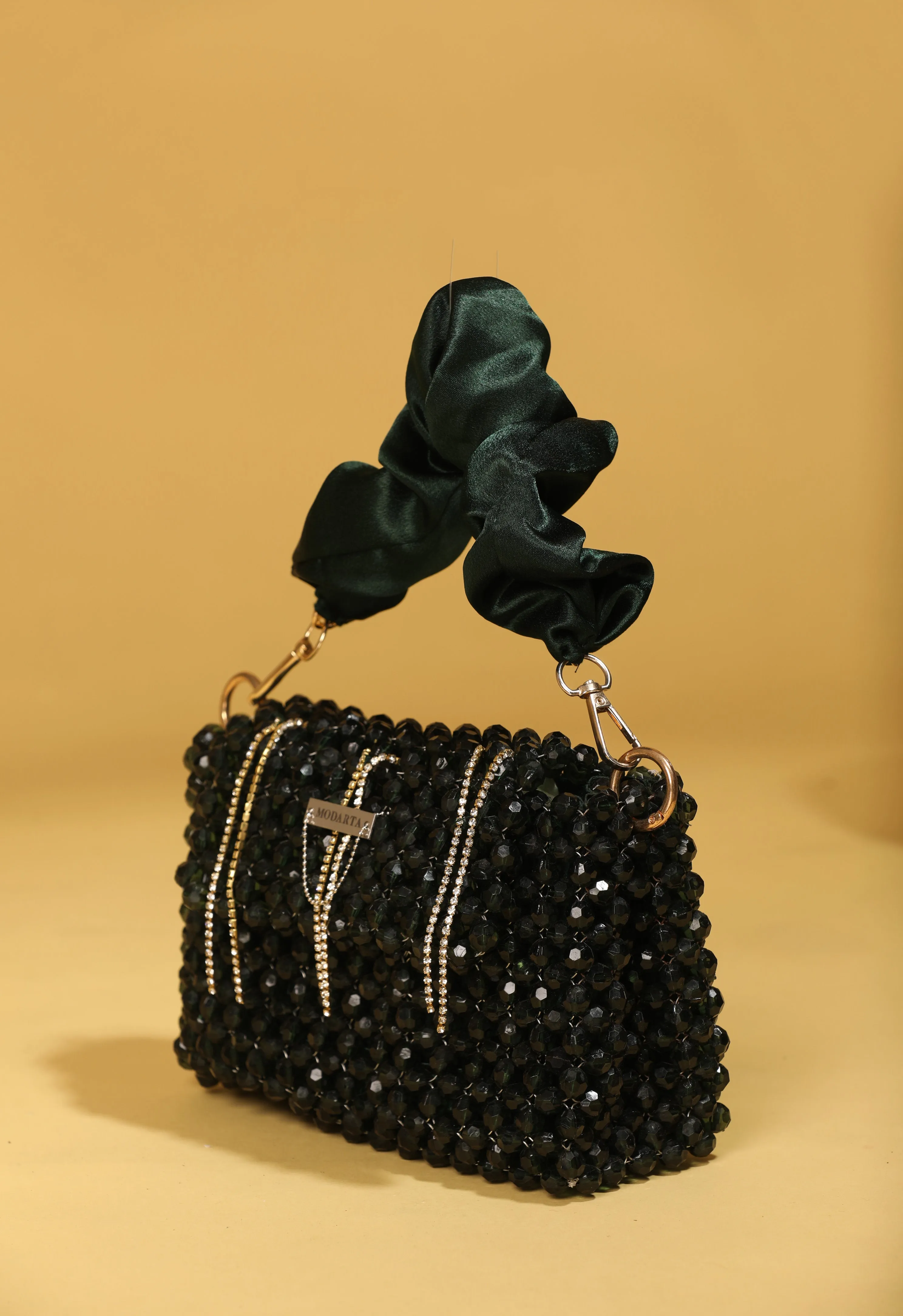 Green Luxury Crystal Bag - Hand-beaded Tassel Party Clutch