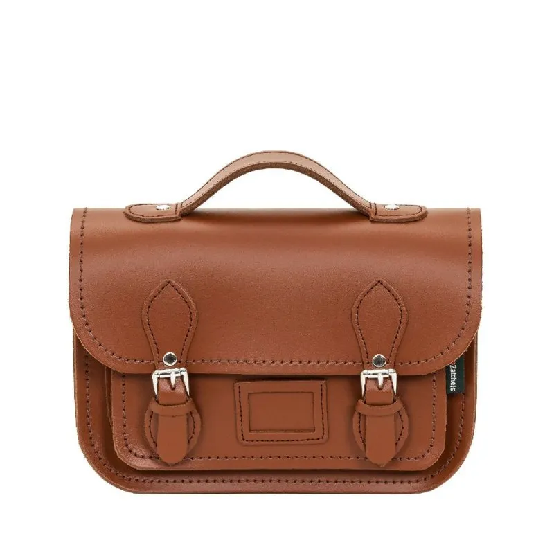 Handmade Leather Midi Satchel - Chestnut