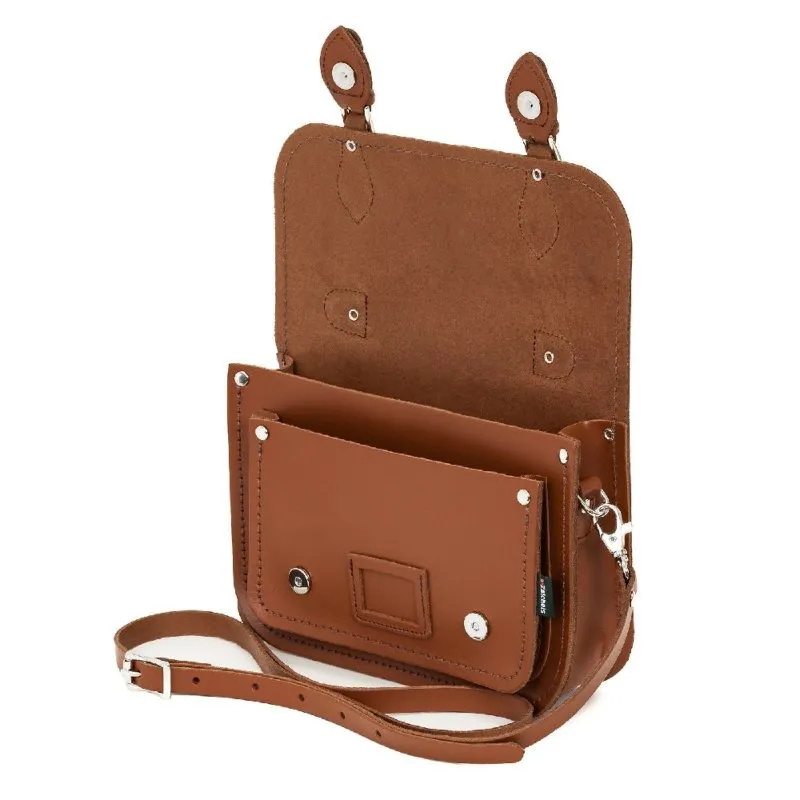 Handmade Leather Midi Satchel - Chestnut