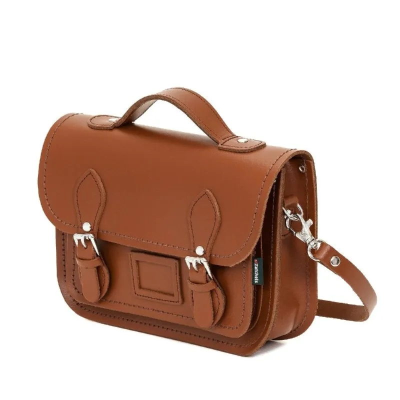 Handmade Leather Midi Satchel - Chestnut