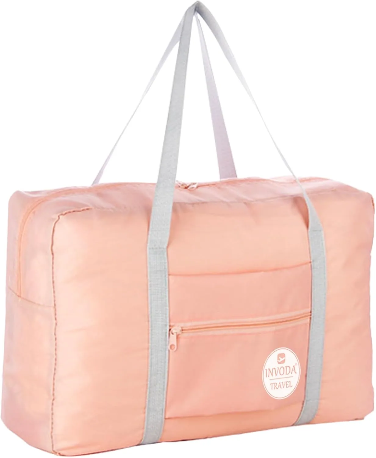 INVODA Travel Duffel Bag for Women Men Foldable Luggage Bags Sports Gym Bag Spirit Airlines Personal Item Carry on Weekender Overnight Bag (Pink)