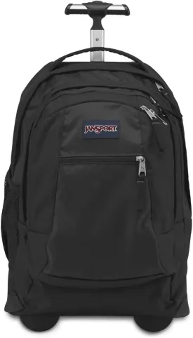 JanSport Driver 8 Rolling Backpack - Wheeled Travel Bag with 15-Inch Laptop Sleeve, One Size, Black