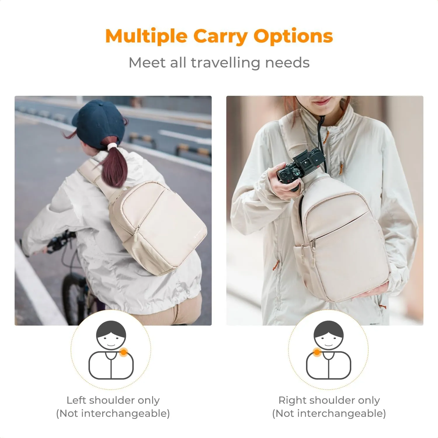 K&F Concept Camera Sling Bag Small Camera Crossbody Shoulder Backpack DSLR/SLR/Mirrorless Camera Compact Case Photography Bags