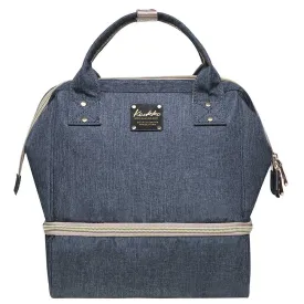 KAUKKO Diaper Bag Backpack - Small Diaper Backpack with Pacifier Holder and Stroller straps -Waterproof, mini , KT08 ( New York Gray ）